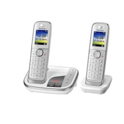 Panasonic KX-TGJ322GW - Snoerloze telefoon - antwoordsysteem met nummerherkenning - DECT - wit + extra handset Panasonic KX-TGJ322GW - Snoerloze telefoon - antwoordsysteem met nummerherkenning - DECT - wit + extra handset