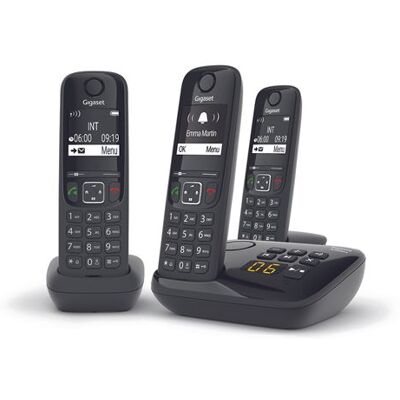 Gigaset Draadloze telefoon AS690A Trio Zwart Gigaset Draadloze telefoon AS690A Trio Zwart