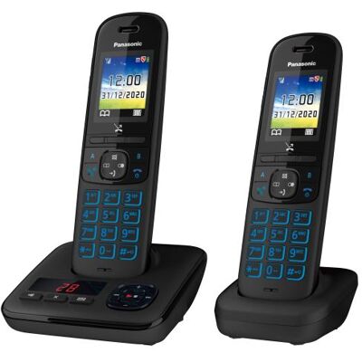 Panasonic Draadloze Telefoon Kx-tgh722 Duo Met Antwoordapparaat Zwart Panasonic Draadloze Telefoon Kx-tgh722 Duo Met Antwoordapparaat Zwart