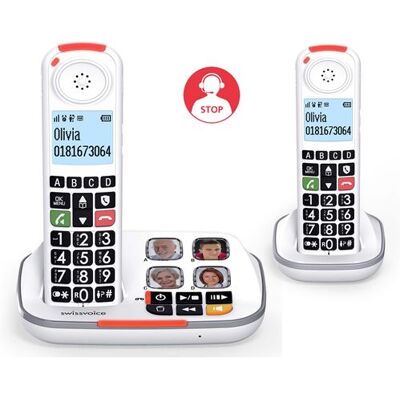 Swissvoice Draadloze Telefoon Xtra 2355 Duo Met Antwoordapparaat Wit Swissvoice Draadloze Telefoon Xtra 2355 Duo Met Antwoordapparaat Wit