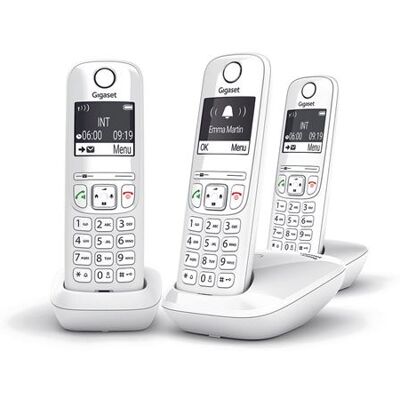 Gigaset Draadloze Telefoon As690 Trio Met Antwoordapparaat Wit Gigaset Draadloze Telefoon As690 Trio Met Antwoordapparaat Wit