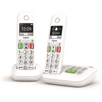 Gigaset E290A Duo - Snoerloze telefoon - antwoordsysteem met nummerherkenning - ECO DECT\GAP - wit + extra handset Gigaset E290A Duo - Snoerloze telefoon - antwoordsysteem met nummerherkenning - ECO DECT\GAP - wit + extra handset