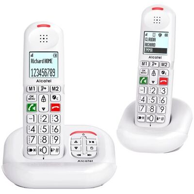 Alcatel Set van 2 Draadloze telefoons XL685 Voice Duo Wit Alcatel Set van 2 Draadloze telefoons XL685 Voice Duo Wit