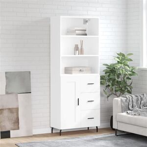 vidaXL Buffet Haut, Armoire de Rangement avec Pieds, Meuble de Rangement, Organisateur Salon Salle de Séjour, Industriel, Blanc Bois d'Ingénierie vidaXL Buffet Haut, Armoire de Rangement avec Pieds, Meuble de Rangement, Organisateur Salon Salle de Séjour, Industriel, Blanc Bois d'Ingénierie