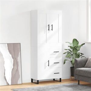 vidaXL Buffet Haut, Armoire de Rangement avec Pieds, Meuble de Rangement, Organisateur Salon Salle de Séjour, Industriel, Blanc Bois d'Ingénierie vidaXL Buffet Haut, Armoire de Rangement avec Pieds, Meuble de Rangement, Organisateur Salon Salle de Séjour, Industriel, Blanc Bois d'Ingénierie