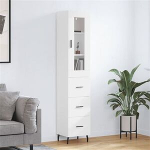 vidaXL Buffet Haut, Armoire de Rangement avec Pieds, Meuble de Rangement, Organisateur Salon Salle de Séjour, Moderne, Blanc Bois d'Ingénierie vidaXL Buffet Haut, Armoire de Rangement avec Pieds, Meuble de Rangement, Organisateur Salon Salle de Séjour, Moderne, Blanc Bois d'Ingénierie