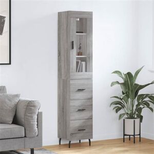 vidaXL Buffet Haut, Armoire de Rangement avec Pieds, Meuble de Rangement, Organisateur Salon Salle de Séjour, Moderne, Sonoma Gris Bois d'Ingénierie vidaXL Buffet Haut, Armoire de Rangement avec Pieds, Meuble de Rangement, Organisateur Salon Salle de Séjour, Moderne, Sonoma Gris Bois d'Ingénierie
