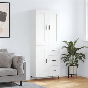 vidaXL Buffet Haut, Armoire de Rangement avec Pieds, Meuble de Rangement, Organisateur Salon Salle de Séjour, Industriel, Blanc Bois d'Ingénierie vidaXL Buffet Haut, Armoire de Rangement avec Pieds, Meuble de Rangement, Organisateur Salon Salle de Séjour, Industriel, Blanc Bois d'Ingénierie