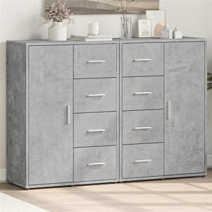 vidaXL Dressoirs 2 st 60x31x84 cm bewerkt hout betongrijs3276591 vidaXL Dressoirs 2 st 60x31x84 cm bewerkt hout betongrijs3276591