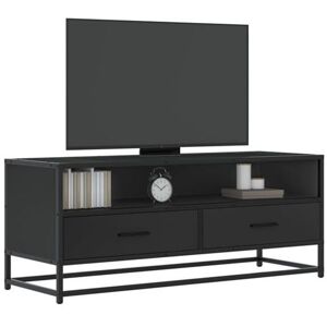 vidaXL Tv-meubel 100x34,5x40 cm bewerkt hout en metaal zwart848814 vidaXL Tv-meubel 100x34,5x40 cm bewerkt hout en metaal zwart848814