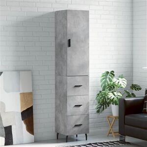 vidaXL Buffet Haut, Armoire de Rangement avec Pieds, Meuble de Rangement, Organisateur Salon Salle de Séjour, Moderne, Gris Béton Bois d'Ingénierie vidaXL Buffet Haut, Armoire de Rangement avec Pieds, Meuble de Rangement, Organisateur Salon Salle de Séjour, Moderne, Gris Béton Bois d'Ingénierie