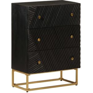 vidaXL Commode, Armoire de Rangement avec Pieds, Meuble de Salon Salle de Séjour Maison Intérieur, Noir Bois Massif de Manguier et Fer 372025 vidaXL Commode, Armoire de Rangement avec Pieds, Meuble de Salon Salle de Séjour Maison Intérieur, Noir Bois Massif de Manguier et Fer 372025