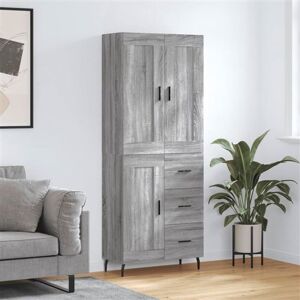 vidaXL Buffet Haut, Armoire de Rangement avec Pieds, Meuble de Rangement, Organisateur Salon Salle de Séjour, Industriel, Sonoma Gris Bois d'Ingénierie vidaXL Buffet Haut, Armoire de Rangement avec Pieds, Meuble de Rangement, Organisateur Salon Salle de Séjour, Industriel, Sonoma Gris Bois d'Ingénierie
