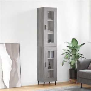 vidaXL Buffet Haut, Armoire de Rangement avec Pieds, Meuble de Rangement, Organisateur Salon Salle de Séjour, Sonoma Gris Bois d'Ingénierie vidaXL Buffet Haut, Armoire de Rangement avec Pieds, Meuble de Rangement, Organisateur Salon Salle de Séjour, Sonoma Gris Bois d'Ingénierie