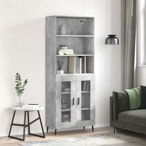 vidaXL Buffet Haut, Armoire de Rangement avec Pieds, Meuble de Rangement, Organisateur Salon Salle de Séjour, Moderne, Gris Béton Bois d'Ingénierie vidaXL Buffet Haut, Armoire de Rangement avec Pieds, Meuble de Rangement, Organisateur Salon Salle de Séjour, Moderne, Gris Béton Bois d'Ingénierie