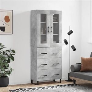 vidaXL Buffet Haut, Armoire de Rangement avec Pieds, Meuble de Rangement, Organisateur Salon Salle de Séjour, Moderne, Gris Béton Bois d'Ingénierie vidaXL Buffet Haut, Armoire de Rangement avec Pieds, Meuble de Rangement, Organisateur Salon Salle de Séjour, Moderne, Gris Béton Bois d'Ingénierie