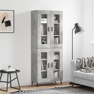 vidaXL Buffet Haut, Armoire de Rangement avec Pieds, Meuble de Rangement, Organisateur Salon Salle de Séjour, Moderne, Gris Béton Bois d'Ingénierie vidaXL Buffet Haut, Armoire de Rangement avec Pieds, Meuble de Rangement, Organisateur Salon Salle de Séjour, Moderne, Gris Béton Bois d'Ingénierie
