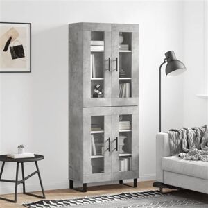 vidaXL Buffet Haut, Armoire de Rangement avec Pieds, Meuble de Rangement, Organisateur Salon Salle de Séjour, Moderne, Gris Béton Bois d'Ingénierie vidaXL Buffet Haut, Armoire de Rangement avec Pieds, Meuble de Rangement, Organisateur Salon Salle de Séjour, Moderne, Gris Béton Bois d'Ingénierie