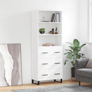 vidaXL Buffet Haut, Armoire de Rangement avec Pieds, Meuble de Rangement, Organisateur Salon Salle de Séjour, Industriel, Blanc Bois d'Ingénierie vidaXL Buffet Haut, Armoire de Rangement avec Pieds, Meuble de Rangement, Organisateur Salon Salle de Séjour, Industriel, Blanc Bois d'Ingénierie