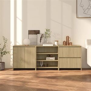 vidaXL 3 st Dressoirs bewerkt hout sonoma eikenkleurig vidaXL 3 st Dressoirs bewerkt hout sonoma eikenkleurig