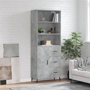 vidaXL Buffet Haut, Armoire de Rangement avec Pieds, Meuble de Rangement, Organisateur Salon Salle de Séjour, Gris Béton Bois d'Ingénierie vidaXL Buffet Haut, Armoire de Rangement avec Pieds, Meuble de Rangement, Organisateur Salon Salle de Séjour, Gris Béton Bois d'Ingénierie