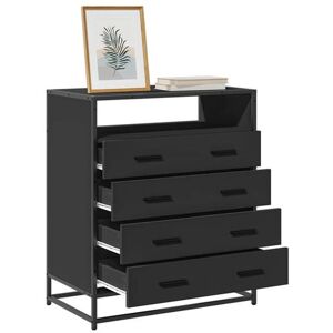 vidaXL Ladekast 70x41x83,5 cm bewerkt hout zwart849089 vidaXL Ladekast 70x41x83,5 cm bewerkt hout zwart849089