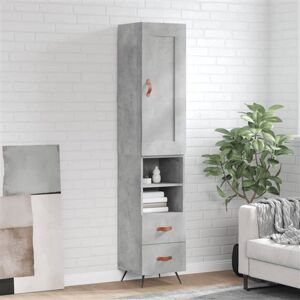 vidaXL Buffet Haut, Armoire de Rangement avec Pieds, Meuble de Rangement, Organisateur Salon Salle de Séjour, Moderne, Gris Béton Bois d'Ingénierie vidaXL Buffet Haut, Armoire de Rangement avec Pieds, Meuble de Rangement, Organisateur Salon Salle de Séjour, Moderne, Gris Béton Bois d'Ingénierie