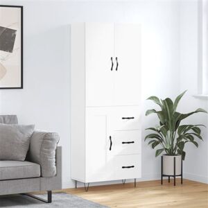 vidaXL Buffet Haut, Armoire avec Portes et Pieds, Meuble de Rangement, Organisateur de Salon Salle de Séjour, Moderne, Blanc Bois d'Ingénierie vidaXL Buffet Haut, Armoire avec Portes et Pieds, Meuble de Rangement, Organisateur de Salon Salle de Séjour, Moderne, Blanc Bois d'Ingénierie
