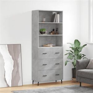 vidaXL Buffet Haut, Armoire de Rangement avec Pieds, Meuble de Rangement, Organisateur Salon Salle de Séjour, Industriel, Gris Béton Bois d'Ingénierie vidaXL Buffet Haut, Armoire de Rangement avec Pieds, Meuble de Rangement, Organisateur Salon Salle de Séjour, Industriel, Gris Béton Bois d'Ingénierie