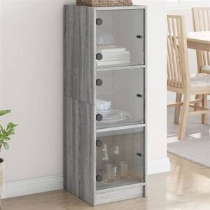 vidaXL Buffet avec Portes en Verre, Armoire Latérale avec Rangement, Meuble de Salon Salle de Séjour Intérieur, Moderne, Sonoma Gris vidaXL Buffet avec Portes en Verre, Armoire Latérale avec Rangement, Meuble de Salon Salle de Séjour Intérieur, Moderne, Sonoma Gris