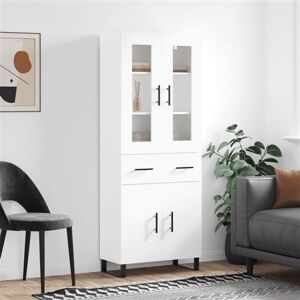 vidaXL Buffet Haut, Armoire de Rangement avec Pieds, Meuble de Rangement, Organisateur Salon Salle de Séjour, Moderne, Blanc Bois d'Ingénierie vidaXL Buffet Haut, Armoire de Rangement avec Pieds, Meuble de Rangement, Organisateur Salon Salle de Séjour, Moderne, Blanc Bois d'Ingénierie
