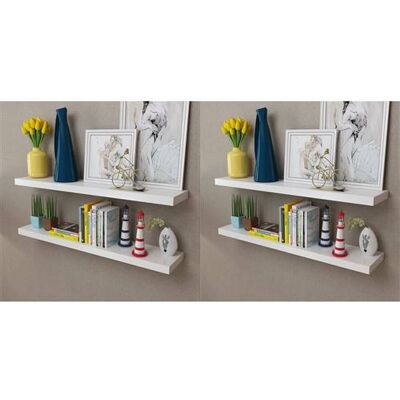 vidaXL Wandplanken 4 st 100 cm wit vidaXL Wandplanken 4 st 100 cm wit