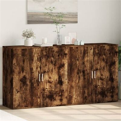 vidaXL Dressoirs 2 st 79x38x80 cm bewerkt hout gerookt eikenkleurig3276606 vidaXL Dressoirs 2 st 79x38x80 cm bewerkt hout gerookt eikenkleurig3276606