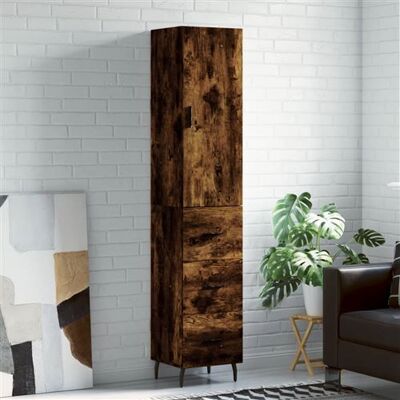 vidaXL Buffet Haut, Armoire de Rangement avec Pieds, Meuble de Rangement, Organisateur Salon Salle de Séjour, Moderne, Chêne Fumé Bois d'Ingénierie vidaXL Buffet Haut, Armoire de Rangement avec Pieds, Meuble de Rangement, Organisateur Salon Salle de Séjour, Moderne, Chêne Fumé Bois d'Ingénierie