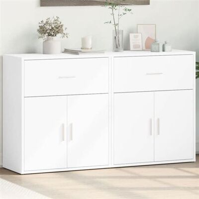 vidaXL Dressoirs 2 st 60x31x70 cm bewerkt hout wit3276546 vidaXL Dressoirs 2 st 60x31x70 cm bewerkt hout wit3276546