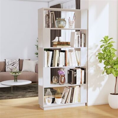 vidaXL Bibliothèque Séparateur de Pièce Etagère à Livres Meuble Armoire de Rangement Cloison de Séparation Salon Blanc 80x25x163,5cm Pin Solide vidaXL Bibliothèque Séparateur de Pièce Etagère à Livres Meuble Armoire de Rangement Cloison de Séparation Salon Blanc 80x25x163,5cm Pin Solide