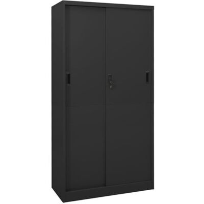 vidaXL Kantoorkast met schuifdeuren 90x40x180 cm staal antracietkleur335961 vidaXL Kantoorkast met schuifdeuren 90x40x180 cm staal antracietkleur335961