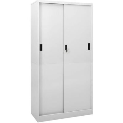 vidaXL Kantoorkast met schuifdeuren 90x40x180 cm staal lichtgrijs335959 vidaXL Kantoorkast met schuifdeuren 90x40x180 cm staal lichtgrijs335959