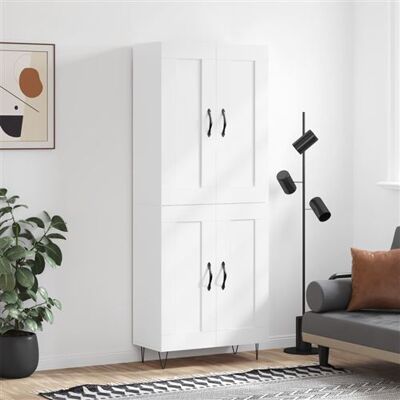 vidaXL Buffet Haut, Armoire de Rangement avec Pieds, Meuble de Rangement, Organisateur Salon Salle de Séjour, Blanc Bois d'Ingénierie vidaXL Buffet Haut, Armoire de Rangement avec Pieds, Meuble de Rangement, Organisateur Salon Salle de Séjour, Blanc Bois d'Ingénierie