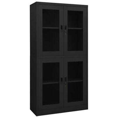 vidaXL Armoire de Bureau Classeur Armoire à Dossiers Armoire de Classement Stockage de Fichiers Anthracite 90x40x180 cm Acier et Verre Trempé vidaXL Armoire de Bureau Classeur Armoire à Dossiers Armoire de Classement Stockage de Fichiers Anthracite 90x40x180 cm Acier et Verre Trempé
