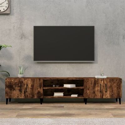 vidaXL Meuble TV, Armoire de Télévision avec 4 Compartiments et 4 Portes, Meuble Télé Salon Salle de Séjour, Moderne, Chêne Fumé Bois d'Ingénierie vidaXL Meuble TV, Armoire de Télévision avec 4 Compartiments et 4 Portes, Meuble Télé Salon Salle de Séjour, Moderne, Chêne Fumé Bois d'Ingénierie