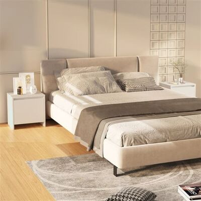 vidaXL Nachtkastjes 2 st 45x34x44,5 cm bewerkt hout wit809864 vidaXL Nachtkastjes 2 st 45x34x44,5 cm bewerkt hout wit809864