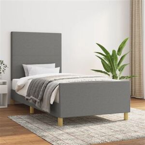 vidaXL Bedframe zonder matras 100x200 cm stof donkergrijs3124872 vidaXL Bedframe zonder matras 100x200 cm stof donkergrijs3124872