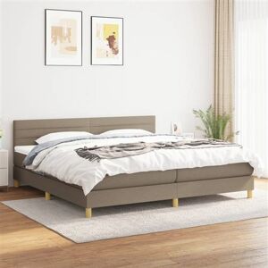 vidaXL Sommier à Lattes de Lit avec Matelas, Lit Rembourré avec Tête de Lit, Lit Double, Lit Adulte de Chambre, Moderne, Taupe 200x200 cm Tissu vidaXL Sommier à Lattes de Lit avec Matelas, Lit Rembourré avec Tête de Lit, Lit Double, Lit Adulte de Chambre, Moderne, Taupe 200x200 cm Tissu