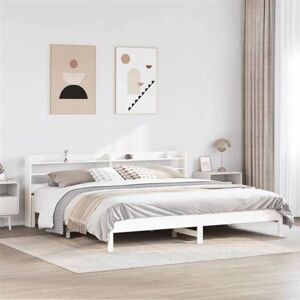 vidaXL Cadre de lit et tête de lit blanc 180x200 cm bois de pin massif, lit, meuble de chambre à coucher, lit en bois, lit double vidaXL Cadre de lit et tête de lit blanc 180x200 cm bois de pin massif, lit, meuble de chambre à coucher, lit en bois, lit double