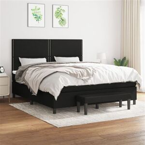 vidaXL Sommier à Lattes de Lit avec Matelas, Lit Rembourré, Lit Double, Lit Adulte de Chambre à Coucher Intérieur, Moderne, Noir 160x200 cm Tissu vidaXL Sommier à Lattes de Lit avec Matelas, Lit Rembourré, Lit Double, Lit Adulte de Chambre à Coucher Intérieur, Moderne, Noir 160x200 cm Tissu