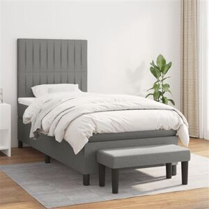 vidaXL Boxspring met matras stof donkergrijs 90x200 cm vidaXL Boxspring met matras stof donkergrijs 90x200 cm