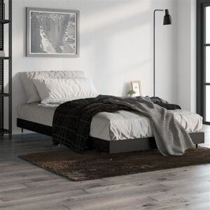 vidaXL Cadre de Lit, Lit Double avec Sommier à Lattes, Lit Adulte, Meuble de Chambre à Coucher Intérieur, Noir 100x200 cm Bois d'Ingénierie vidaXL Cadre de Lit, Lit Double avec Sommier à Lattes, Lit Adulte, Meuble de Chambre à Coucher Intérieur, Noir 100x200 cm Bois d'Ingénierie