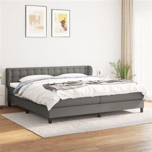 vidaXL Boxspring met matras stof donkergrijs 200x200 cm vidaXL Boxspring met matras stof donkergrijs 200x200 cm
