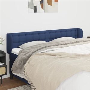 vidaXL Tête de Lit avec Oreilles Meuble de Chambre à Coucher Accessoire de Lit Double Tête de Cadre de Lit Bleu 203x23x78/88 cm Tissu vidaXL Tête de Lit avec Oreilles Meuble de Chambre à Coucher Accessoire de Lit Double Tête de Cadre de Lit Bleu 203x23x78/88 cm Tissu